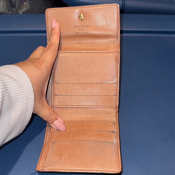 Louis Vuitton Brown Monogram Wallet with Gold Button - Picture 5 of 7